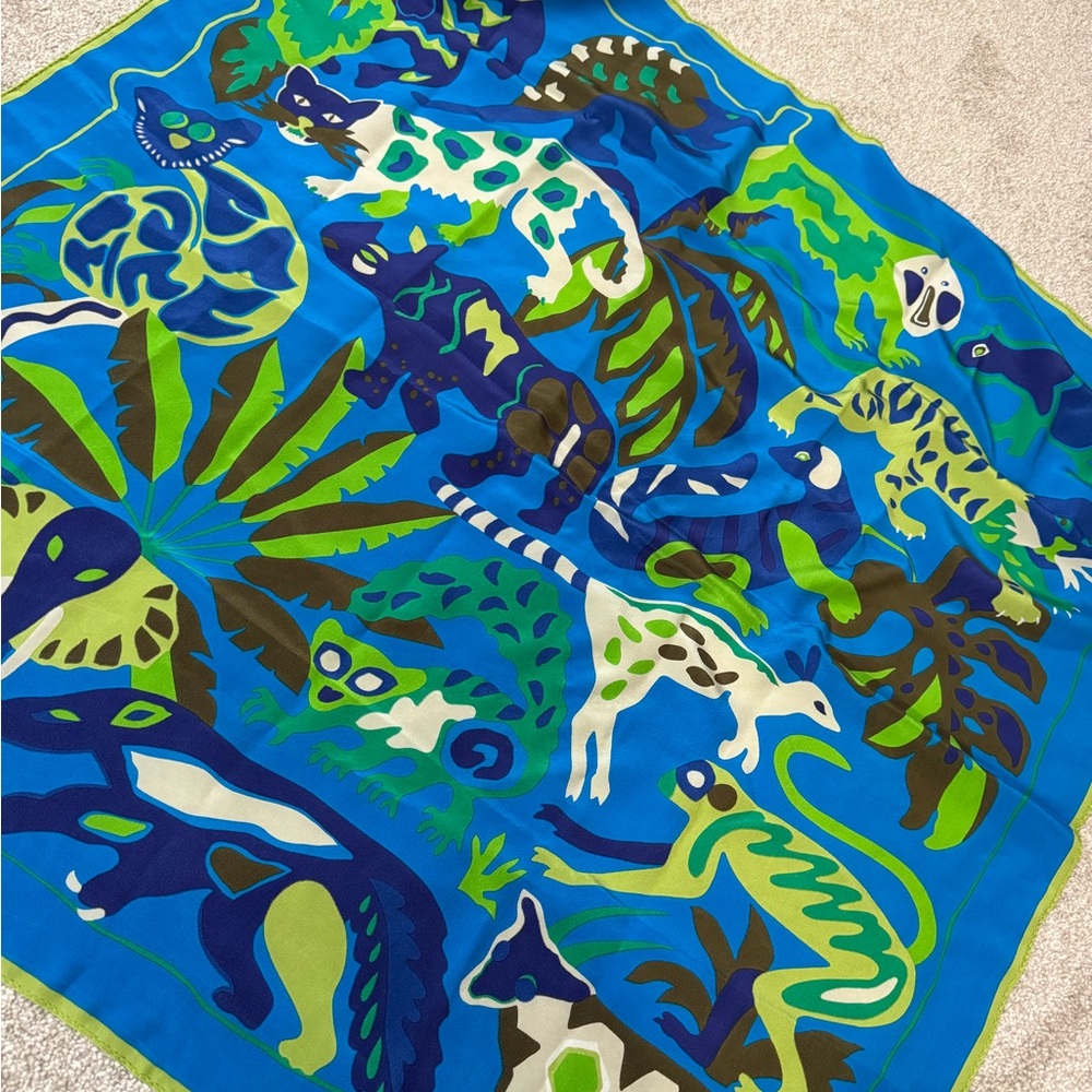 Vibrant Animal Print 100% silk Scarf